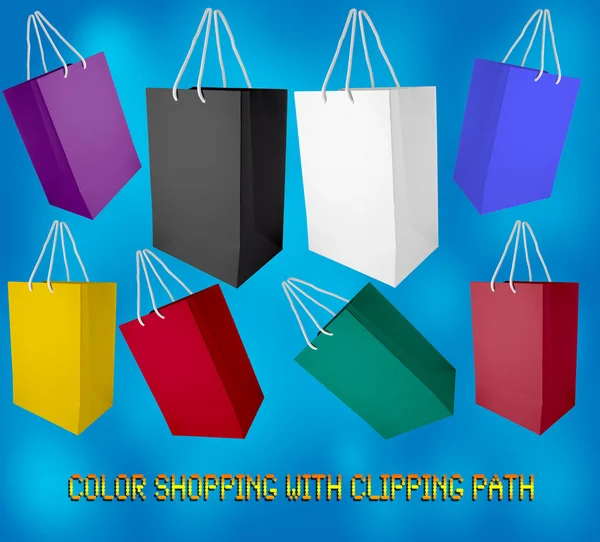 Kolor torby papierowe — Zdjęcie stockowe
