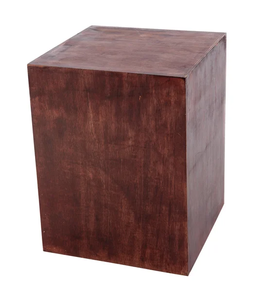 Dřevěná krabice izolované na bílém pozadí — Stock fotografie