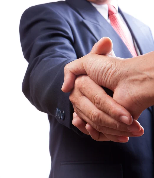 Бизнес пожимает руки из-за сделки — стоковое фото