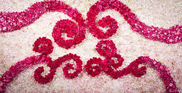 Orchild y rosa roja telón de fondo decorar para la ceremonia de boda — Foto de Stock