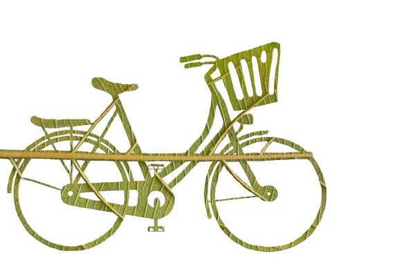Pushbike od zielony zostawić, koncepcja eco — Zdjęcie stockowe
