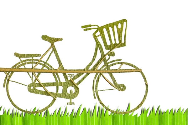 Pushbike from green leave, eco concept — Stock Photo, Image