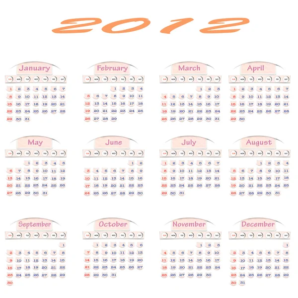 Conjunto de Calendário 2012 — Fotografia de Stock