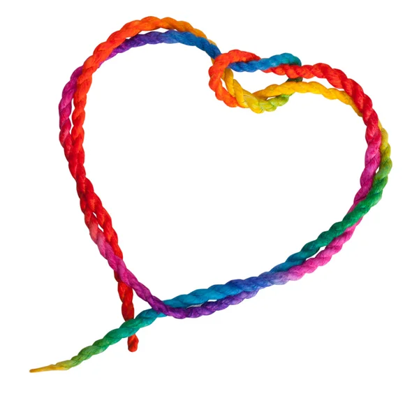 Изолированная цветная веревка сердца — стоковое фото