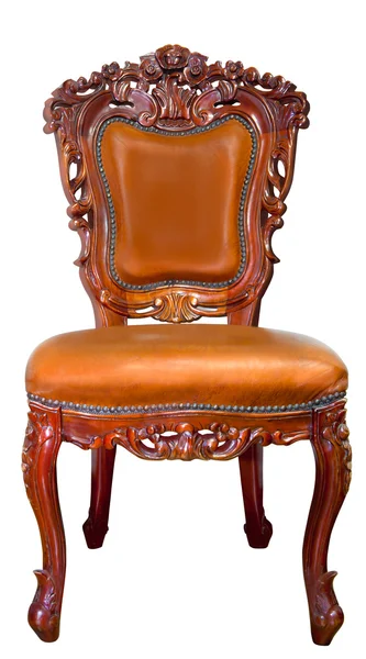 Ізольовані: старовинне розкішне шкіряне крісло на білому тлі — стокове фото