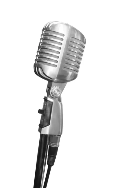 Rozmiar XXL, retro mikrofon ze ścieżką przycinającą — Zdjęcie stockowe