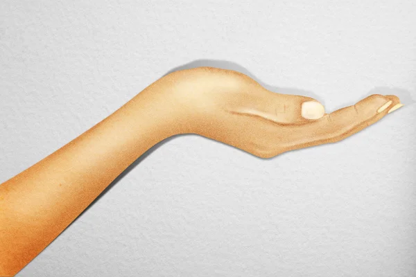 Imprimez la main de la femme sur l'aquarelle, faite à partir d'un ordinateur — Photo