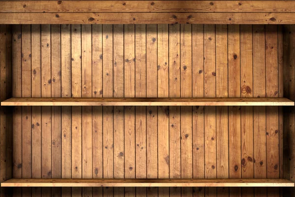 木製の本棚の背景として使用します。 — ストック写真