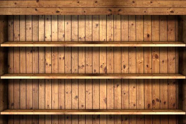 Полка из деревянных книг — стоковое фото