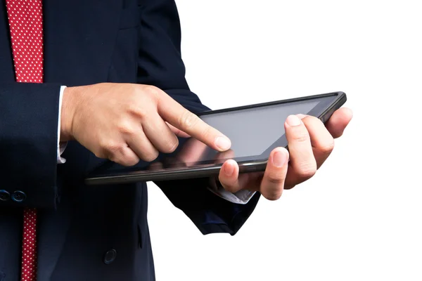 Business man touching tablet pc , New Technology — Stock Photo, Image