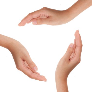 islolated - insan elinin üzerine bir daire yapma kavramsal sembolü