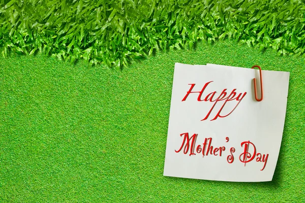 Happy mothers day on green grass — Stock Photo, Image