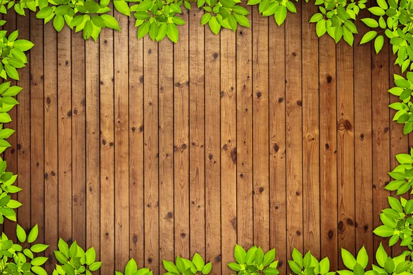 Grunge Holz Textur mit Blätter — Stockfoto