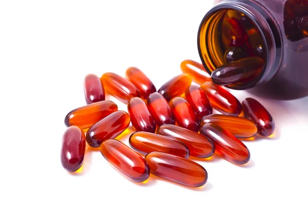 Composition with capsules of lecithin — Stock Photo, Image
