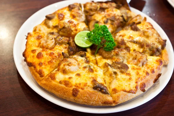 Pizza en un plato — Foto de Stock