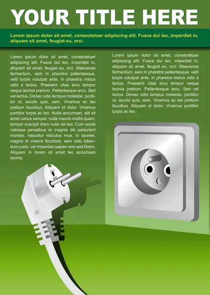 Vektorové pozadí brožura s elektrické zásuvky — Stockový vektor