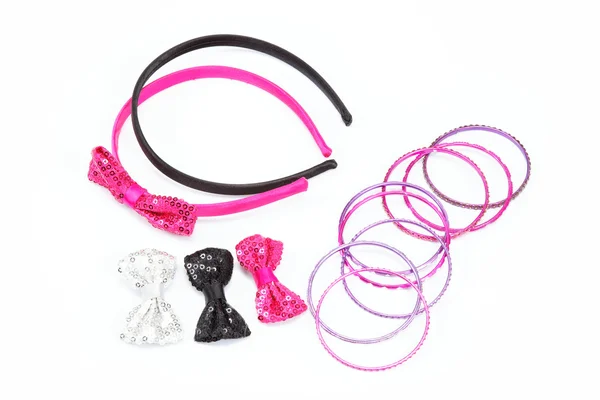 Hair accessories on a white background. — Stock Photo, Image