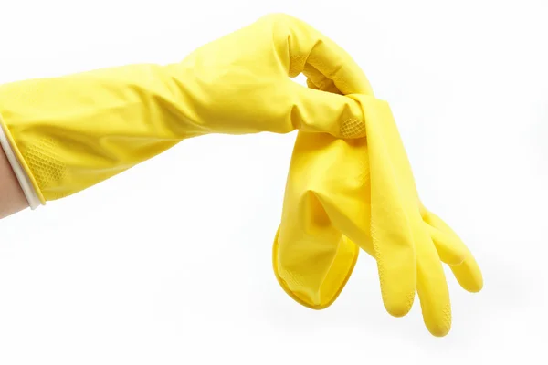 Temizlik için lateks eldiven — Stok fotoğraf