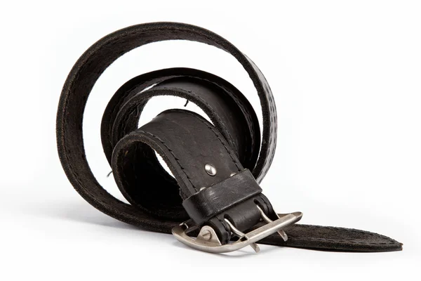 Cinturón de cuero aislado sobre fondo blanco. —  Fotos de Stock