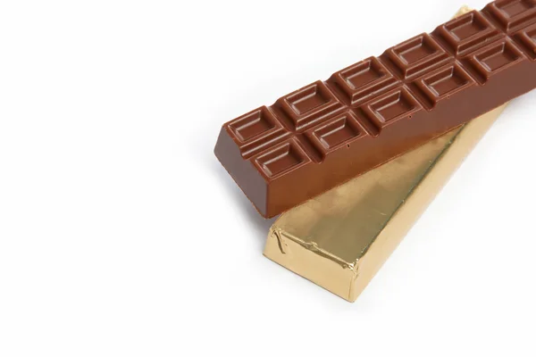 Tavoletta di cioccolato isolata su fondo bianco — Foto Stock