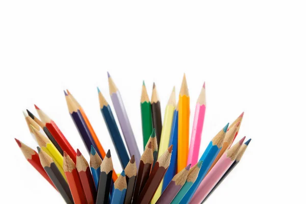 하얀 배경에 분리되어 있는 색연필 — 스톡 사진