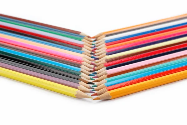 Színes ceruzák fehér alapon. — Stock Fotó
