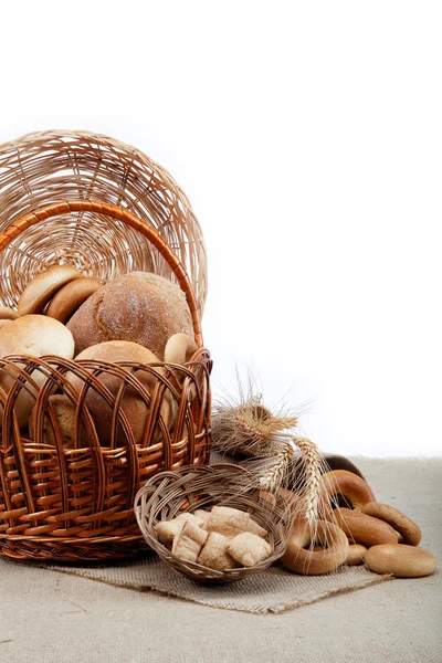 Färskt bröd för en mängd olika säckväv. — Stockfoto