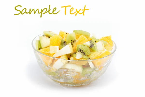 Fresh fruits salad on white background — Stock Photo, Image
