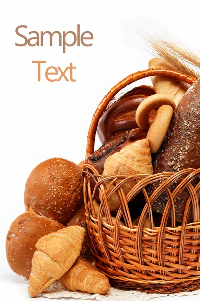 Vers brood voor allerlei geïsoleerd op wit. — Stockfoto