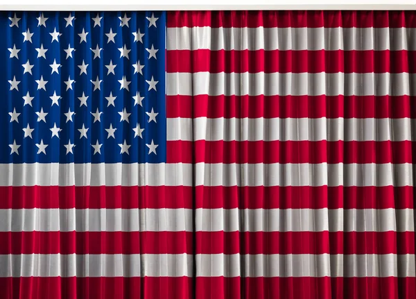 アメリカ、アメリカ国旗のカーテン — ストック写真