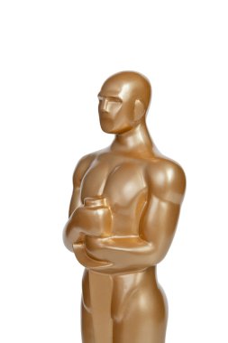 Oscar award on white background clipart