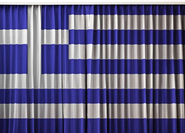 Griekenland vlag op gordijn — Stockfoto
