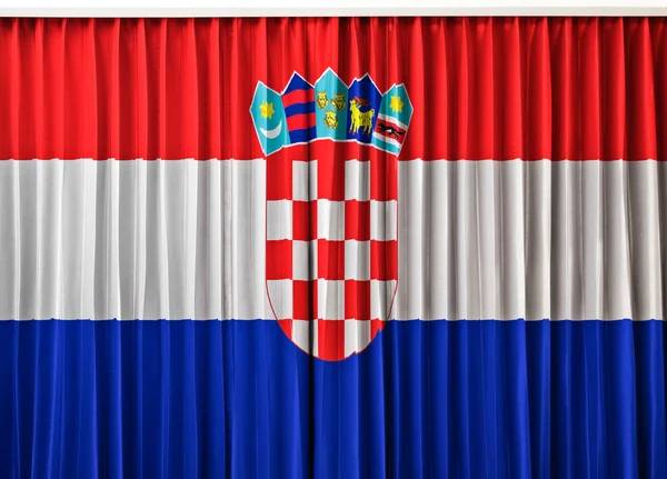 Drapeau Croatie sur rideau — Photo