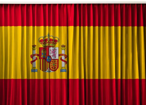 Spanien flagga på gardinen — Stockfoto