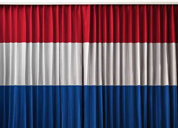Bandeira da Holanda na cortina — Fotografia de Stock