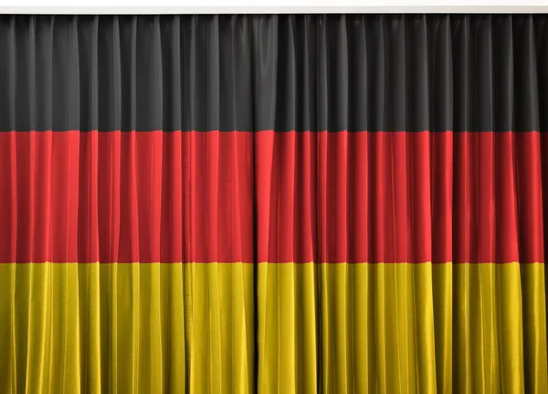Deutschland-Fahne auf Vorhang — Stockfoto
