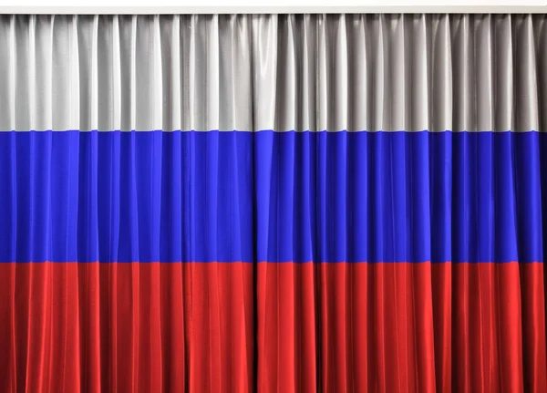 Russia flag on curtain — Stock Photo, Image