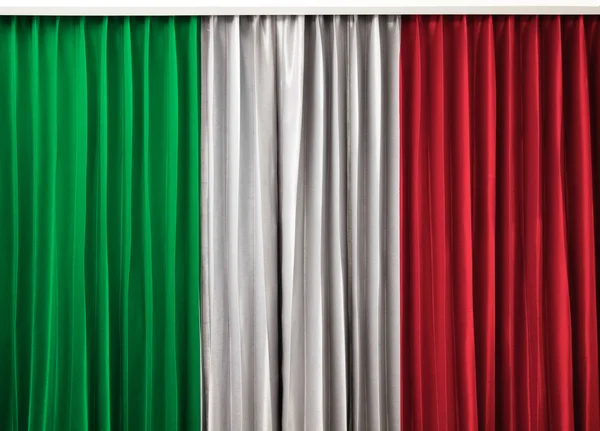 Bandera de Italia en la cortina —  Fotos de Stock