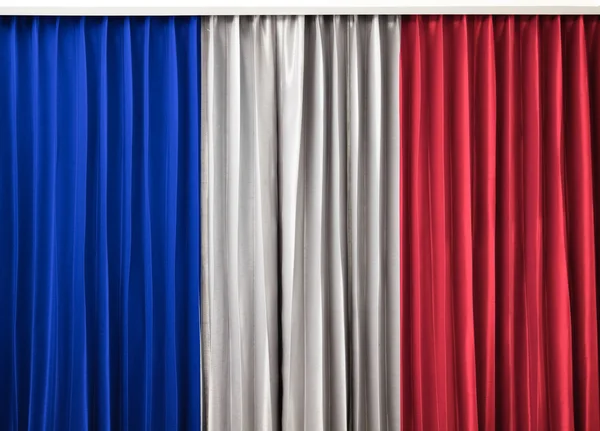 Σημαία της Γαλλίας στην κουρτίνα — Φωτογραφία Αρχείου