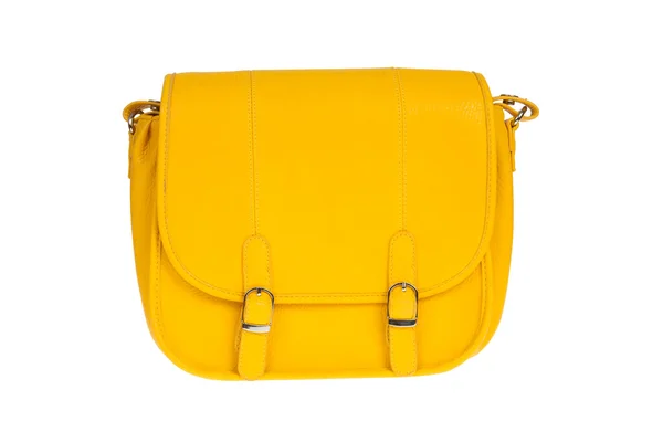 Gelbe Frauentasche isoliert auf weißem Hintergrund — Stockfoto