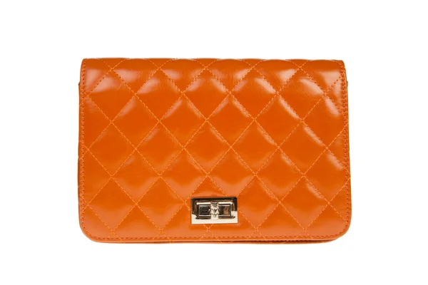 Luxury leather female bag isolated on white — Stock Photo, Image