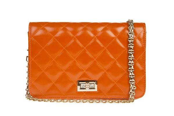 Luxury leather female bag isolated on white — Stock Photo, Image