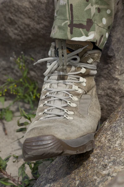 Trekking boots close up