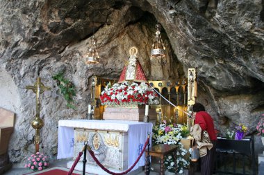 The Holy Cave, Chapel of Our Lady of Covadonga, Asturias clipart