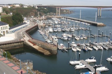 Port and River Ribadeo, Puente de los Santos, the North Gate of Galicia, Lugo clipart
