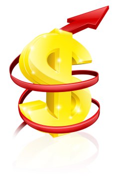 Rising dollar or profits clipart