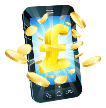 Pound money phone concept clipart