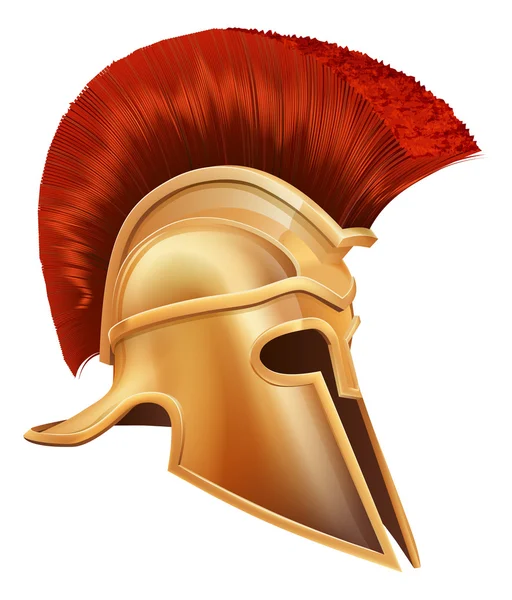 Ancien casque de guerrier grec — Image vectorielle