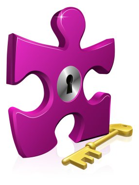 Lock and key jigsaw piece clipart