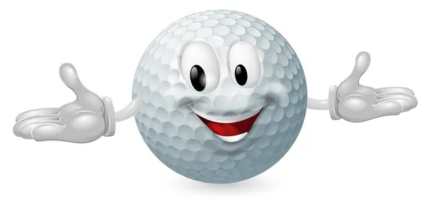Mascota pelota de golf — Vector de stock